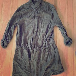 Green parka tie dress